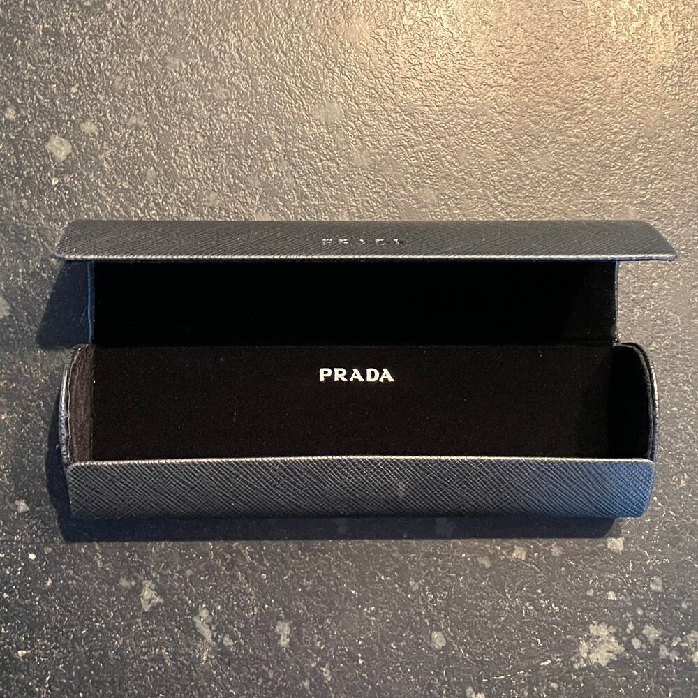 Prada Eyeglasses Case, Sturdy, Hinged, Black (Case Only)